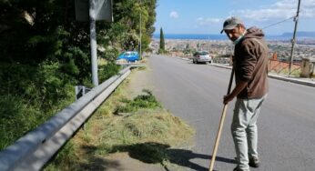 Monreale, volontari e dipendenti Esa a lavoro sulla Panoramica per Palermo (FOTO)