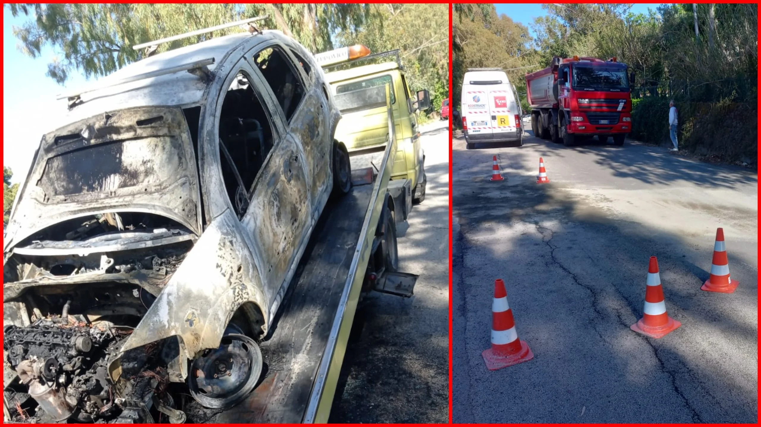 Auto distrutta da incendio, paura a Monreale