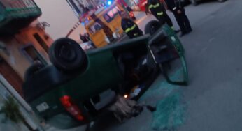 Paura a Pioppo: auto si ribalta sulla provinciale