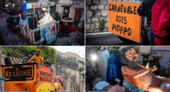 Grandissimo successo per il Carnevale a Pioppo organizzato dai giovani pioppesi, 3 carri e tanto divertimento